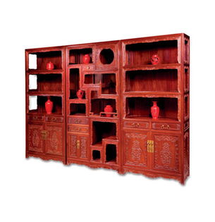 新古典風尚·雅致珍藏 新會圣寶紅古典家具廠多寶格與書柜產品鑒賞